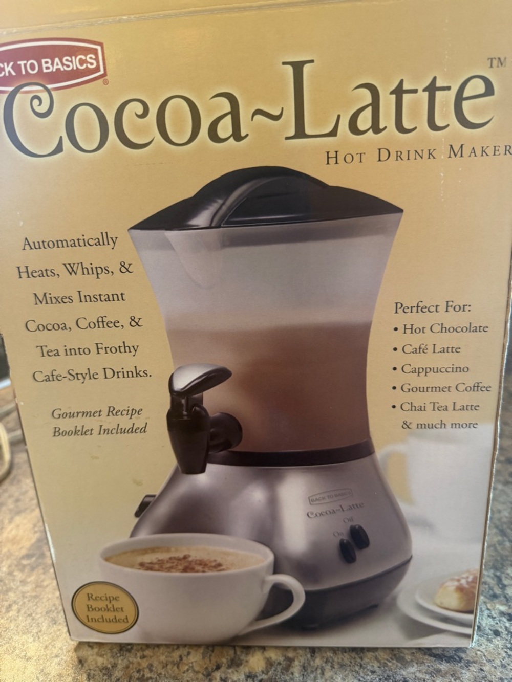 Cocoa-Latte Hot Drink Maker The Original: Back to Basics Cocoa-Latte Machine NIB